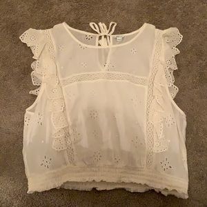 Aerie white peasant top